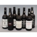 Seven bottles of Vintage port