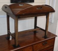 A Georgian style mahogany butler's tray on stand W.71cm