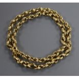 A Chiampesan 18ct gold figure-of-eight link necklace with trigger clasp, 38cm, 27 grams.