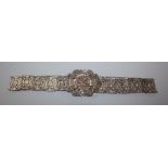 A George V pierced silver belt, Birmingham, 1910, 77cm.