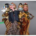 Four traditional Indonesian hand puppets