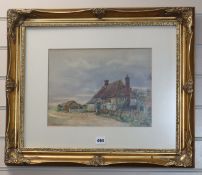 Francis Leonard Blanchard, watercolour, Woolpack Inn, Walland Marsh, signed, label verso, 25 x 34cm