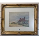 Francis Leonard Blanchard, watercolour, Woolpack Inn, Walland Marsh, signed, label verso, 25 x 34cm