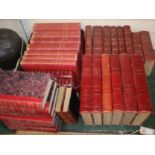 A collection of French and other red leather books