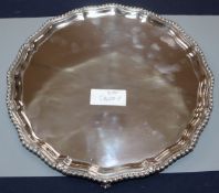 A George VI silver salver, Barker Brothers Silver Ltd, Birmingham, 1938, 31cm, 32.5 oz.