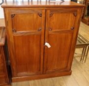 A late Victorian mahogany two door cabinet W.102cm