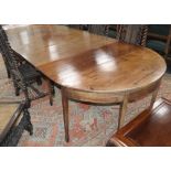 A George III mahogany 'D' end extending dining table W.300cm extended