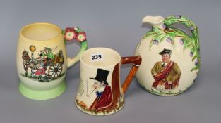 Three musical mugs and jugs