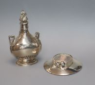 A George V silver scent flask, Goldsmiths & Silversmiths Co Ltd, London, 1917 and an Edwardian