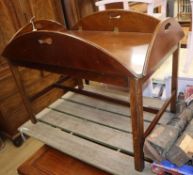 A mahogany butler's tray on stand W.92cm