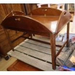 A mahogany butler's tray on stand W.92cm