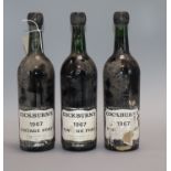 Three bottles of Cockburns 1967 vintage port