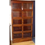 A Globe Wernicke style five section mahogany bookcase W.88cm