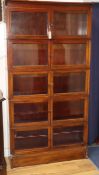 A Globe Wernicke style five section mahogany bookcase W.88cm