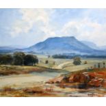 Robert Johnson (Australian 1890-1964)oil on canvas'The Road to Capertee Valley' 1955signed, Sedon