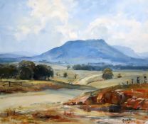 Robert Johnson (Australian 1890-1964)oil on canvas'The Road to Capertee Valley' 1955signed, Sedon