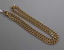 A 9ct gold curb-link chain necklace, 45cm, 30 grams.