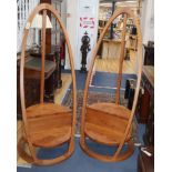 A pair of contemporary yew library steps, with silver maker's studs