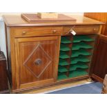 A teak record cabinet W.122cm