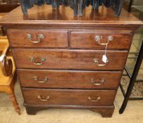 An 18th century provincial oak chest of drawers W.90cm