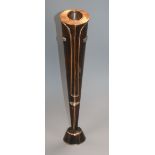 Sam Fanaroff. An abstract copper tall "Face" vase on wood stand, numbered 009 height 49cm