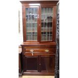 A late Victorian mahogany secretaire bookcase W.108cm