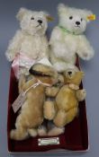 Five Steiff bears/animals