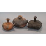 Three 19th century Indonesian pottery kendi