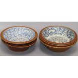 Five 19th century Chinese Batavia ware wash bowls