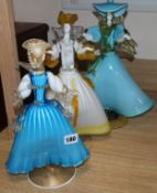 Three Venetian glass ladies tallest 36cm