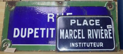 Two French enamel signs