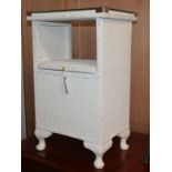 Two Lloyd loom style bedside cabinets W.40cm and 41cm