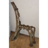 A pair of Victorian cast iron bench ends H.79cm