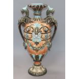 A large Rorstrand majolica vase height 49cm