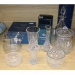 A Bohemia Crystal bowl and mug (both boxed) and a collection of other cut crystal and glass,