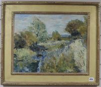 Ronald Ossory Dunlop (1894-1973), oil on canvas, 'Birdham Canal', 39 x 50cm