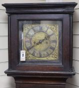 An 18th century 8 day longcase clock, movement by Inkpen Horsham in a later oak case H.206cm