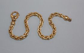 An 18ct gold Byzantine-link bracelet with trigger clasp, 23 grams, approx. 18.5cm.