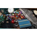 A chainmail bag, enamel powder compact, mixed costume jewellery etc
