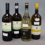 Four magnums: Ottavio Piersanti Terre di Sampaolo, La Scolca Gavi dei Gavi Black label, St Micheal-