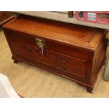 A campherwood box ottoman W.114cm