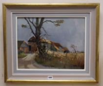 Eileen James, oil on canvas, 'Pennybridge Farm, Mayfield', signed, 34 x 44cm