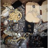 A large quantity of assorted costume jewellery.