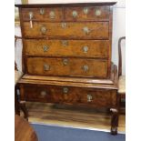 An early 18th century walnut chest on stand W.110cm
