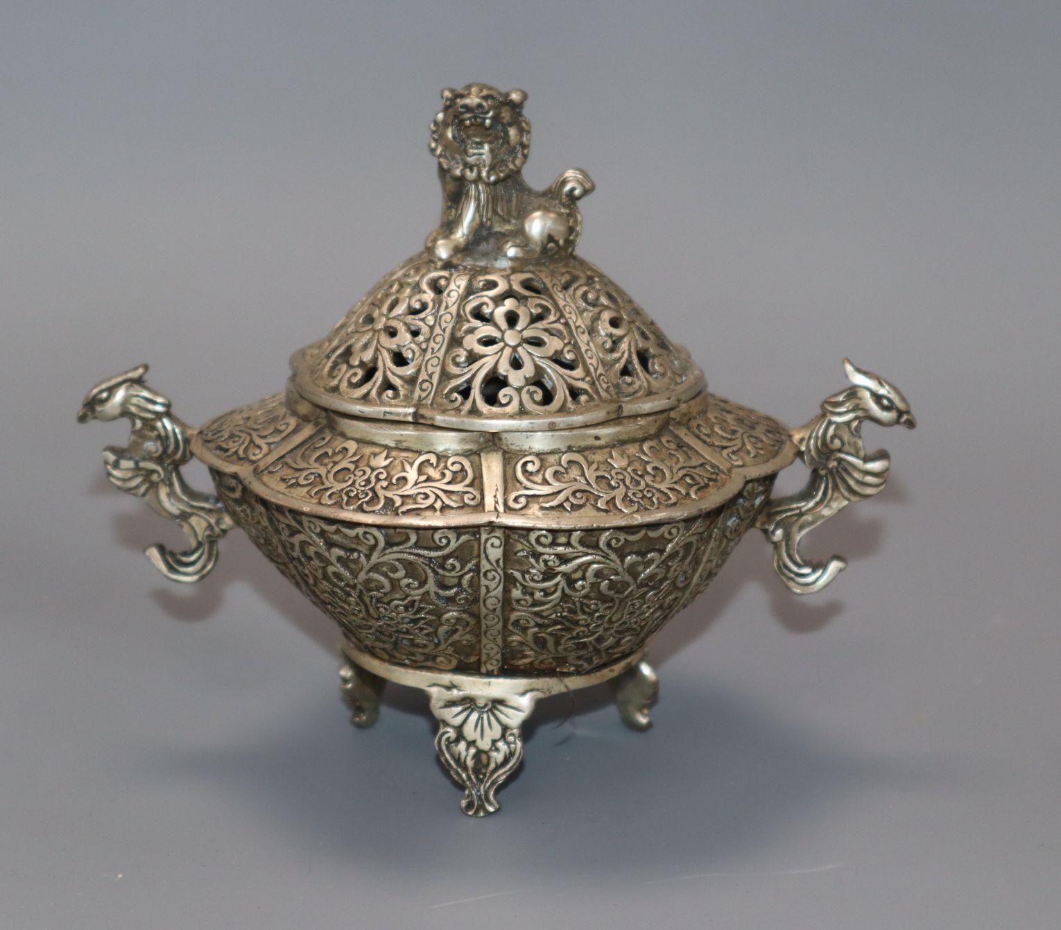 A Chinese plated censer height 13cm