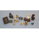 A quantity of Chinese carvings, netsukes etc.