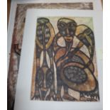 Fela Odaranile (Nigerian b.1949), Ori Olokun workshop, Osogbo School, 4 colour prints, Sulejah