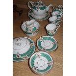 A Victorian painted porcelain teaset