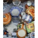A quantity of porcelain including Chinese blue and white plate, Staffordshire etc.