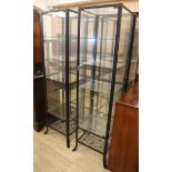 A pair of shop display cabinets H.180cm